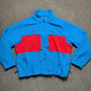NIKE ACG Microfleece Jacket Men XL Blue Full Zip Lightweight Outdoors Hiking
